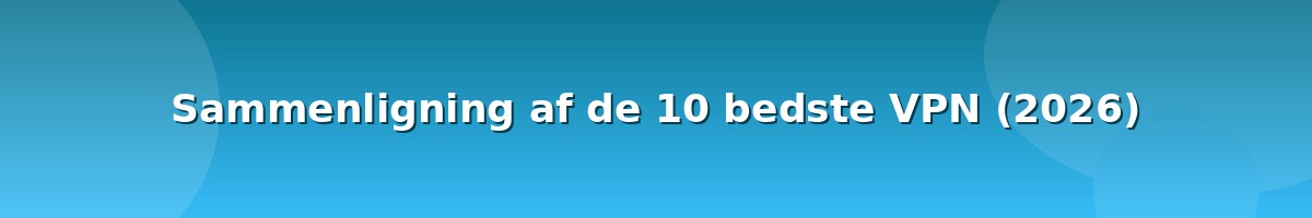 Sammenligning af de 10 bedste VPN 2026